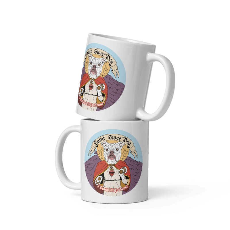 Saint Swee'Pea White glossy mug