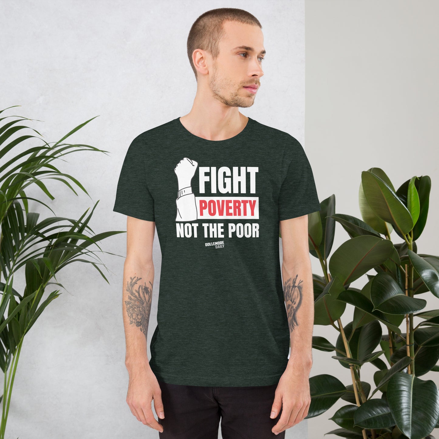 Fight Poverty Not The Poor - White Letters - Unisex t-shirt