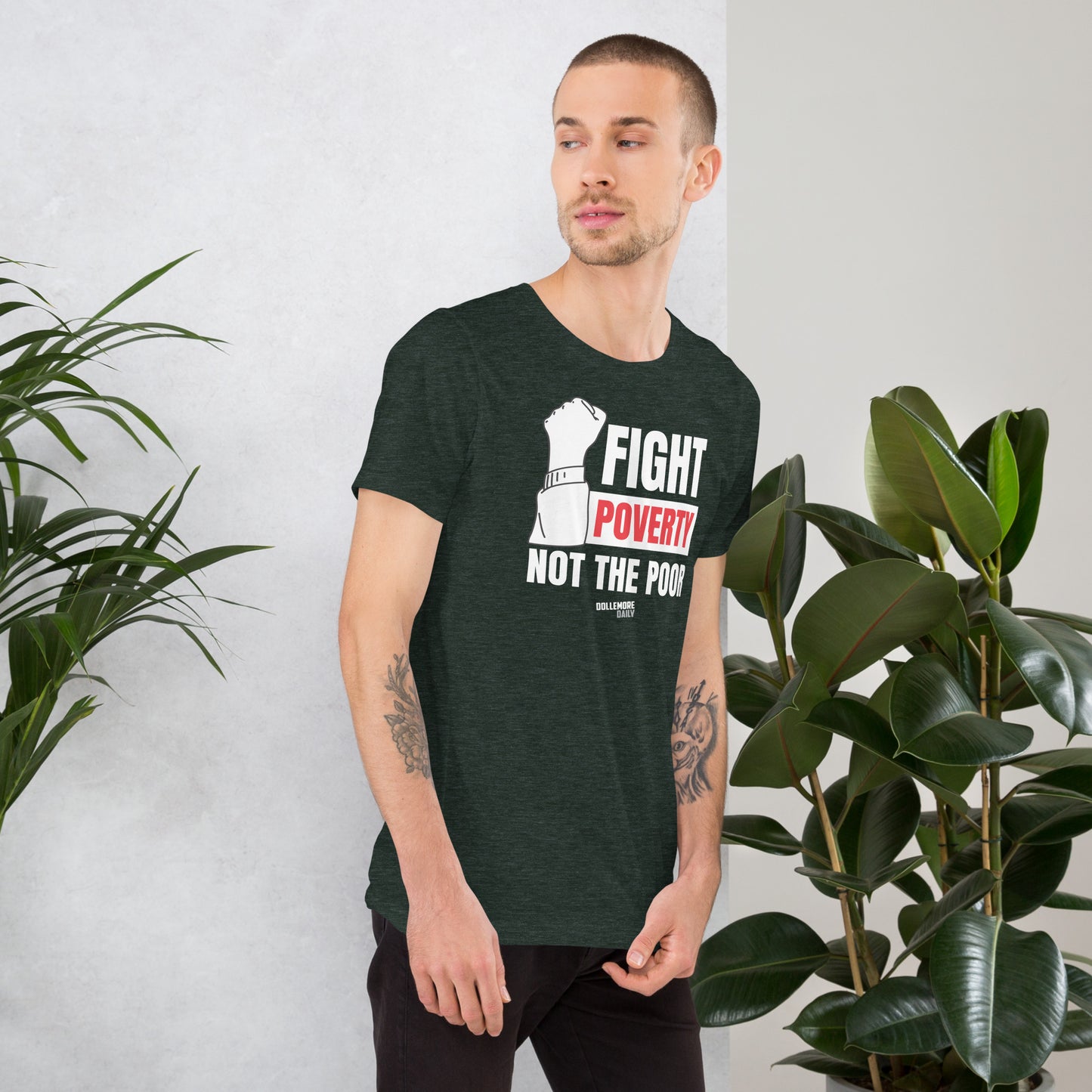 Fight Poverty Not The Poor - White Letters - Unisex t-shirt