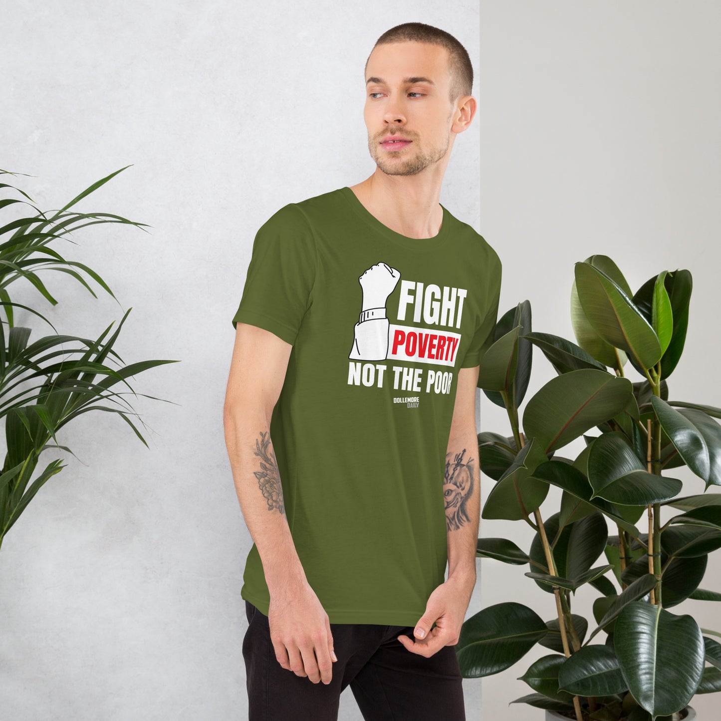 Fight Poverty Not The Poor - White Letters - Unisex t-shirt